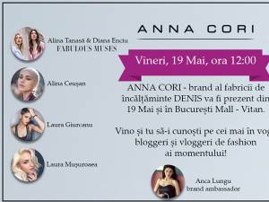 COFFEE MEETING CU ANNA CORI VINERI, 19 MAI 2017 ÎN BUCUREŞTI MALL