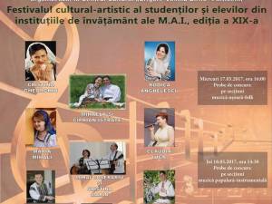 Festivalul cultural-artistic al elevilor şi studenţilor din MAI se desfășoară la Fălticeni
