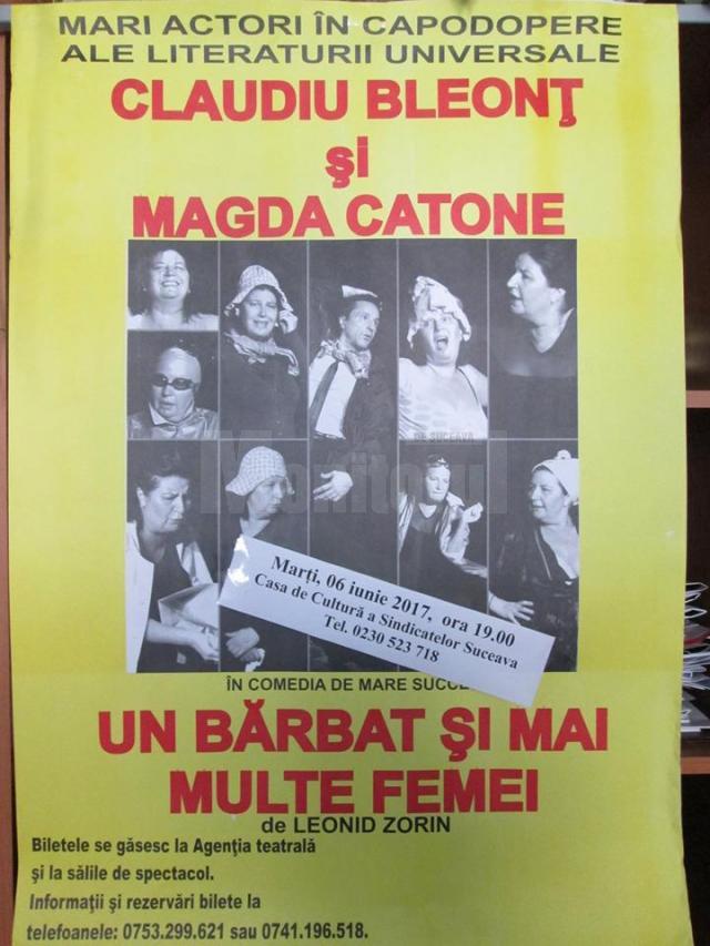 Piesa de teatru „Un bărbat şi mai multe femei", cu Magda Catone și Claudiu Bleonț