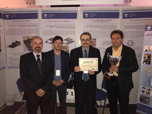 Cupa si Premiul de originalitate acordate de Universitatea Politehnică Bucureşti pentru invenţia „Actuator solar”