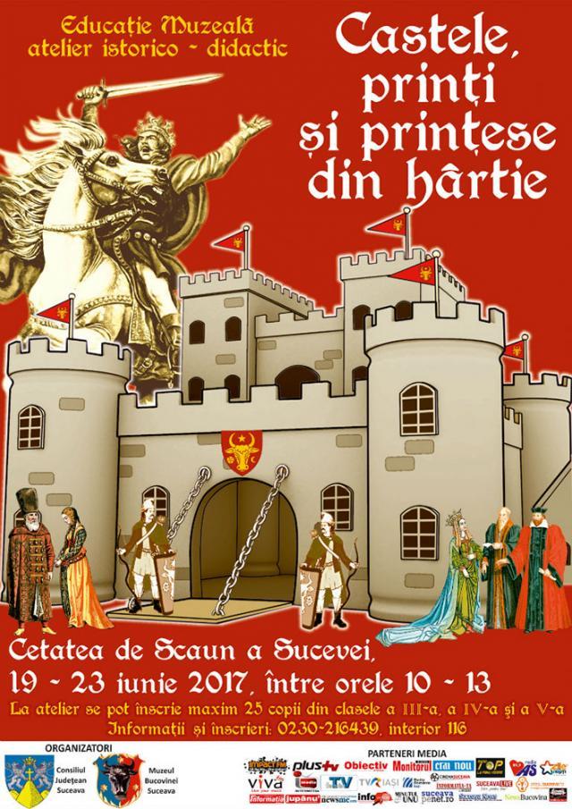 „Castele, prinţi şi prinţese de hârtie”, atelier istorico-didactic la Cetatea de Scaun a Sucevei