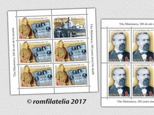 Emisiune comemorativă de mărci poștale dedicată lui Titu Maiorescu
