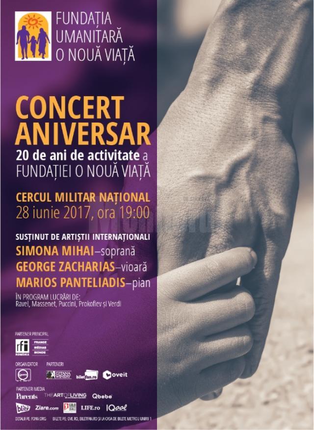 Fundația „O Nouă Viață”, concert aniversar la Cercul Militar Național București
