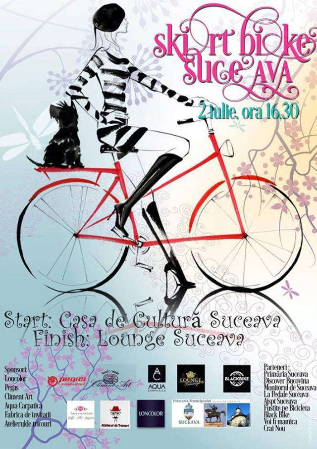 SkirtBike, parada fetelor cochete pe bicicletă, duminică, la Suceava