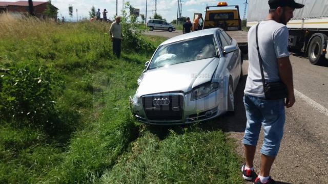 O femeie pasagera in Audi a fost ranita usor