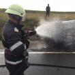 Pompierii au intervenit la fata locului, insa masina nu a mai putut fi salvata