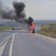 O maşină a luat foc după un accident pe şoseaua de centură a Sucevei