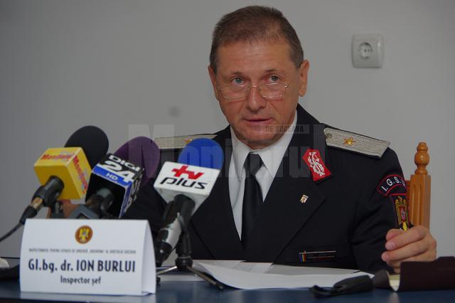 Generalul de brigadă Ion Burlui, şeful Inspectoratului pentru Situaţii de Urgenţă Suceava