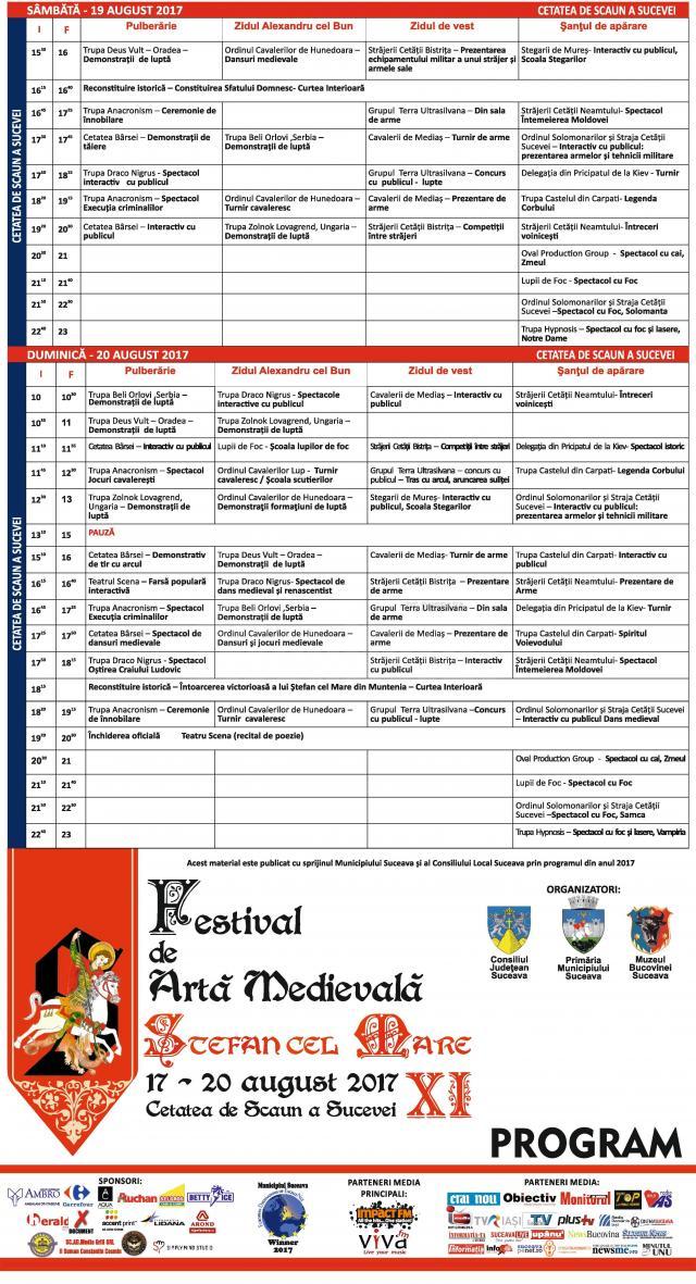 Programul Festivalului Medieval 2