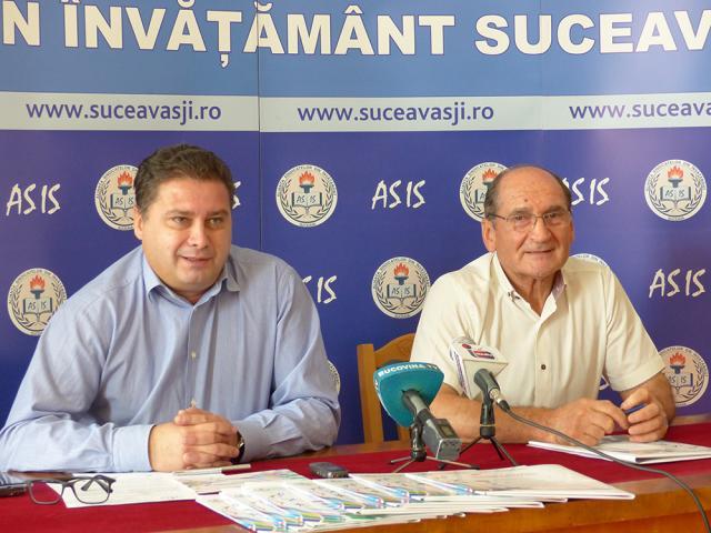 Prof. Giani Leonte, preşedintele ASIS, și prof. Dumitru Irimia, vicepreşedintele Alianţei