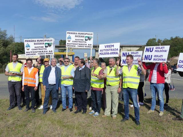 Sucevenii au îngroşat rândul protestatarilor care au solicitat construcţia autostrăzii Ungheni - Iaşi - Târgu Mureş