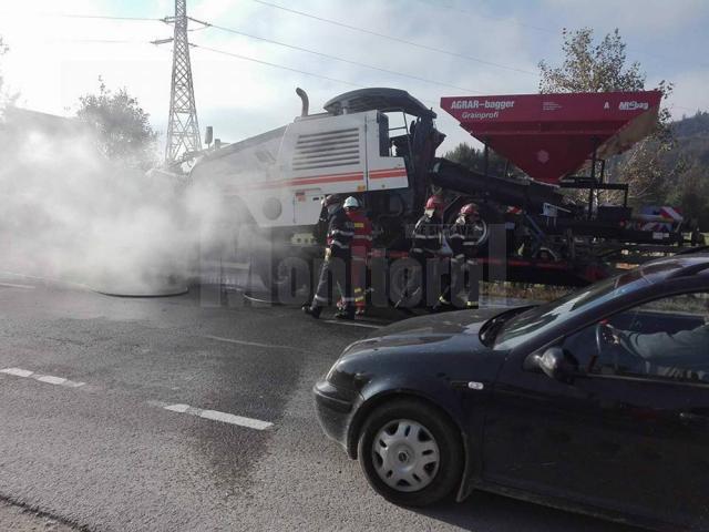 Un trailer, aproape să ardă ca o torţă din cauza sistemului de frânare