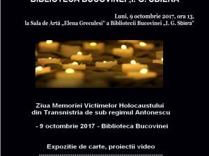 Ziua Memoriei Victimelor Holocaustului din Transnistria de sub regimul Antonescu, la Biblioteca Bucovinei