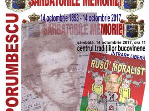„Sărbătorile Memoriei” - cu „Rapsodia Română”, de Ciprian Porumbescu, şi lansarea cărţii „Rusu' moralist”, de Roman Istrati