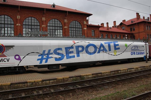 Cel mai modern vagon de tren CFR circulă prin Suceava timp de o săptămână