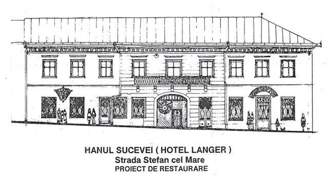 Schiţa proiectului de restaurare a Hanului Langer
