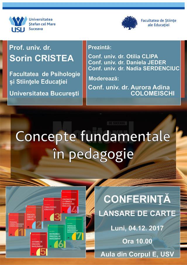  - „Concepte fundamentale în pedagogie”, conferință și lansare de carte