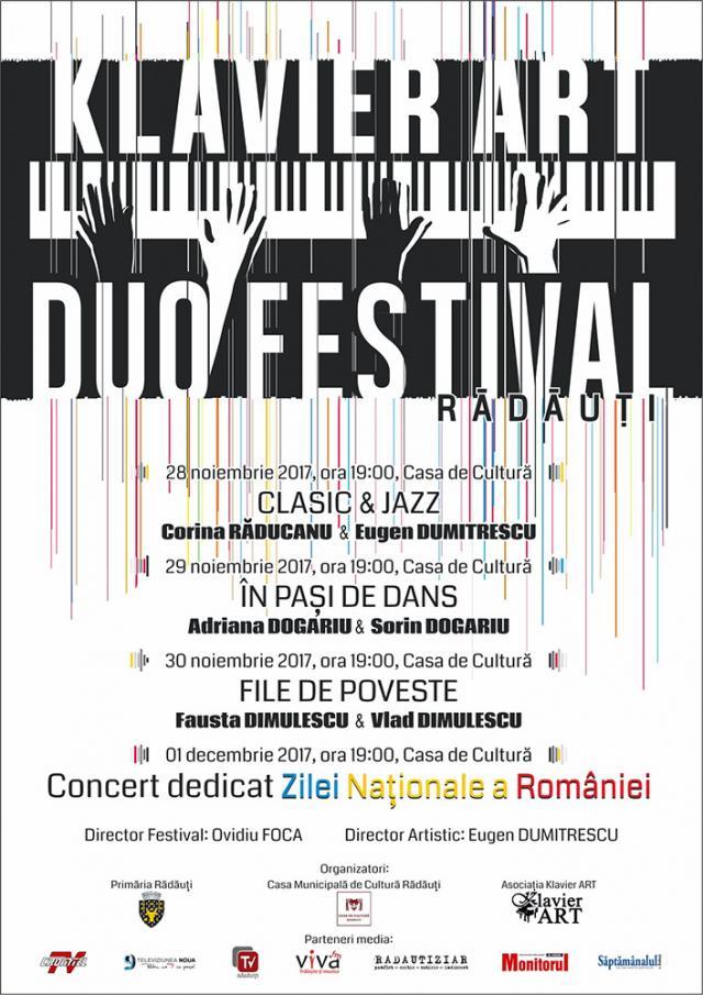 Klavier Art Duo Festival, primul festival de muzică clasică dedicat pianului la patru mâini, la Rădăuți