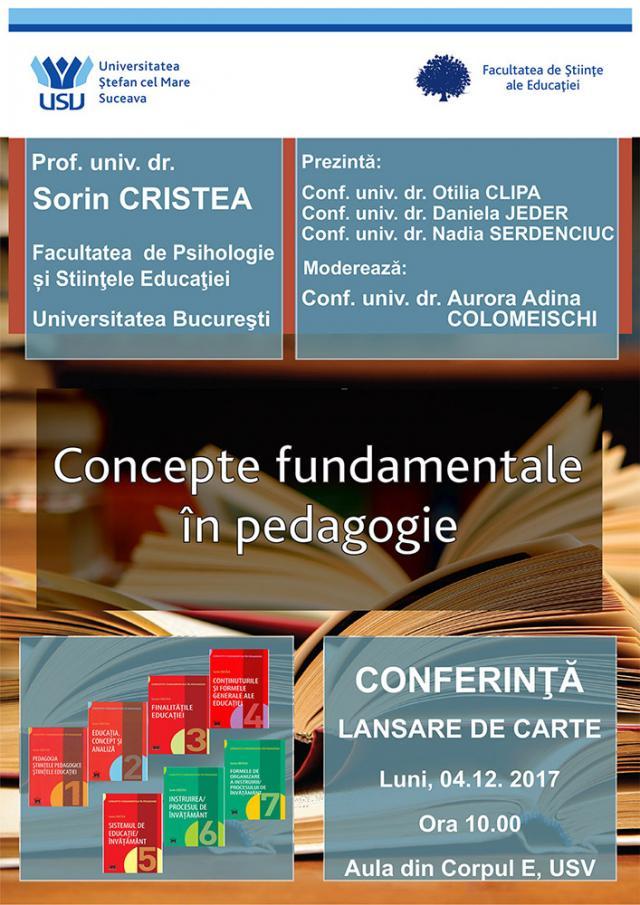 „Concepte fundamentale în pedagogie”, conferință și lansare de carte