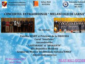 Concertul extraordinar „Melancolii de iarnă”, miercuri, la Iulius Mall Suceava