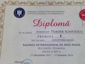 Toader Ignătescu, premiat la Salonul Internațional de Artă Naivă