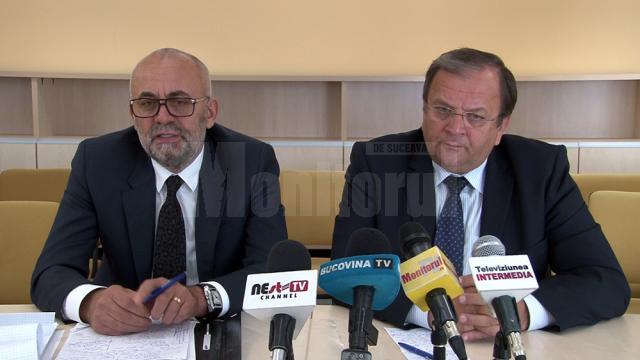 Managerul Spitalului de Urgență Suceava, Vasile Rîmbu, și preşedintele CJ Suceava, Gheorghe Flutur