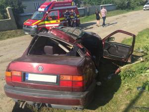 Accidentul s-a petrecut în cartierul Mănăstioara, din oraşul Siret