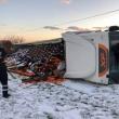 Un autotren ucrainean încărcat cu citrice s-a răsturnat la Grăniceşti