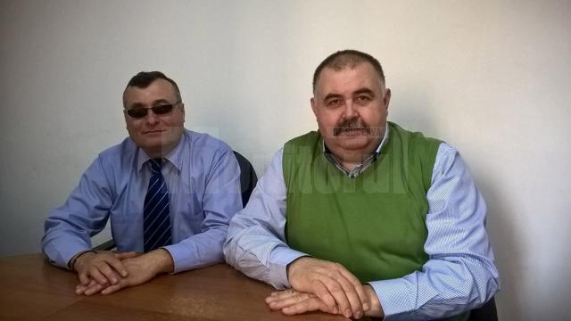 Liderii de sindicat Vasile Grumăzescu și Constantin Mandache