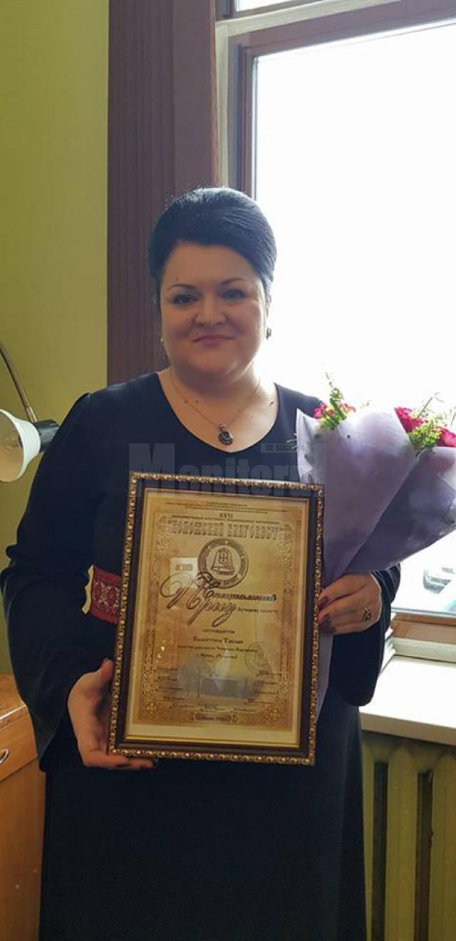 Premiul pentru cel mai bun solist la un concurs muzical desfășurat în Belarus, câștigat de profesoara Valentina Tablan-Popescu