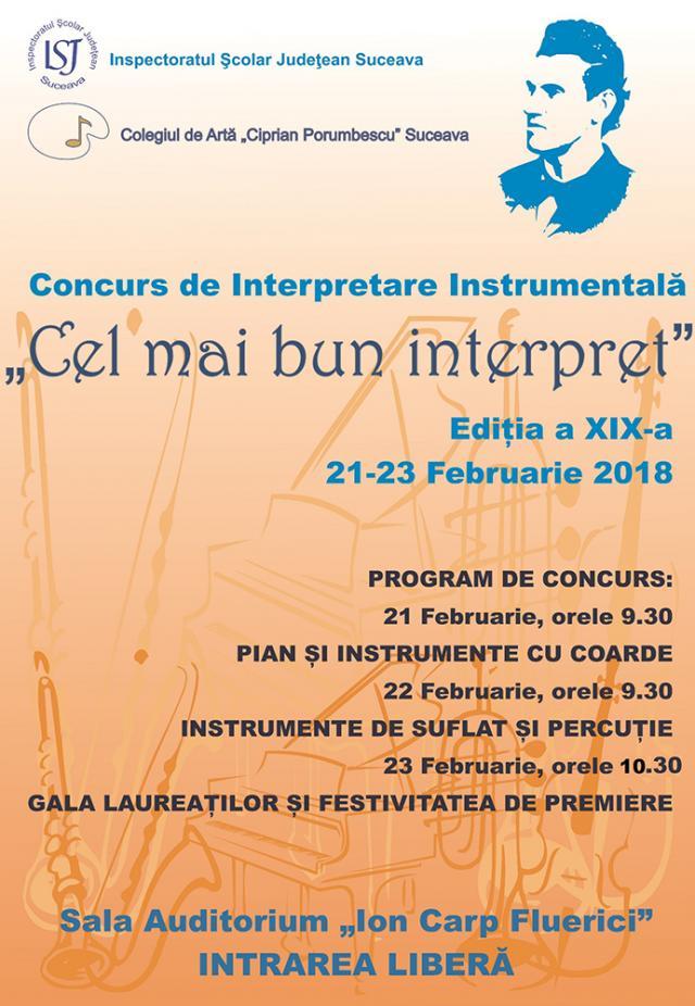 Concurs de Interpretare Instrumentală „Cel mai bun interpret”, la Colegiul de Artă
