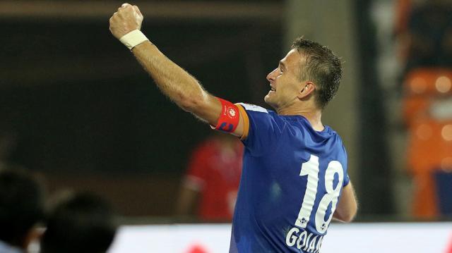 Lucian Goian a înscris golul victoriei pentru echipa sa în ultimul meci din campionatul Indiei. Foto telekomsport.ro