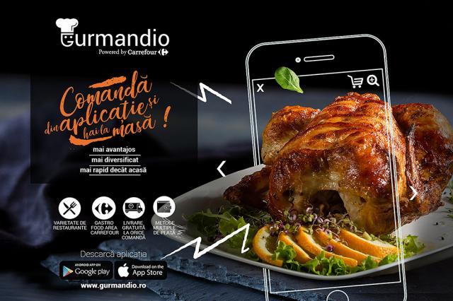 Gurmandio, prima aplicație pentru comenzi de mâncare dezvoltată de un retailer în România, de acum la tine în oraș!