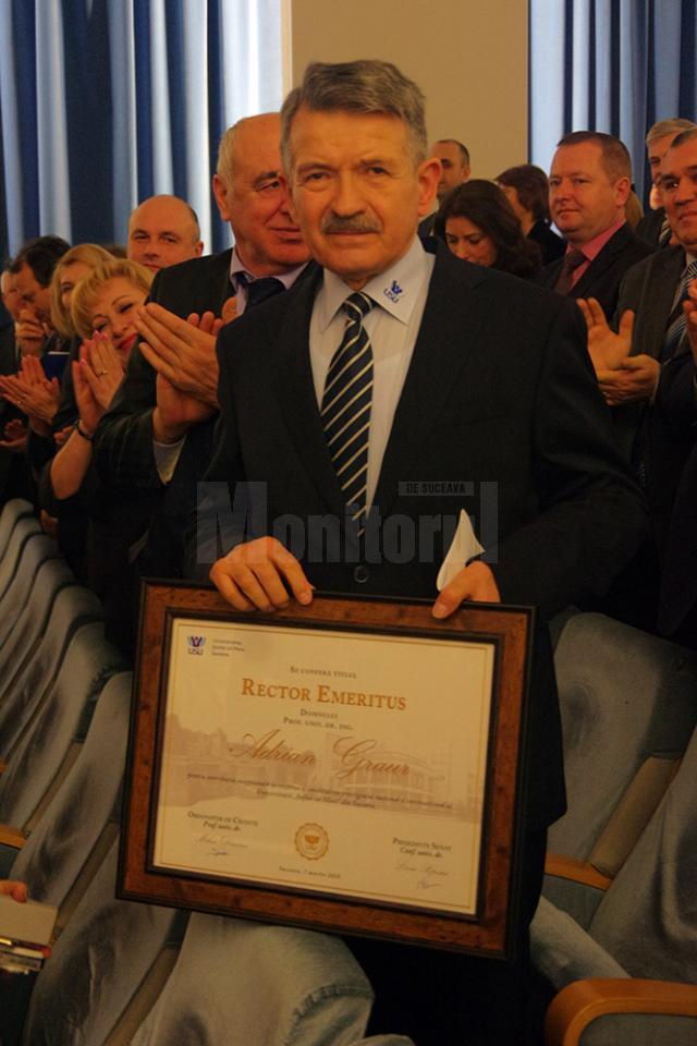 Adrian Graur a primit titlul de Rector Emeritus al USV