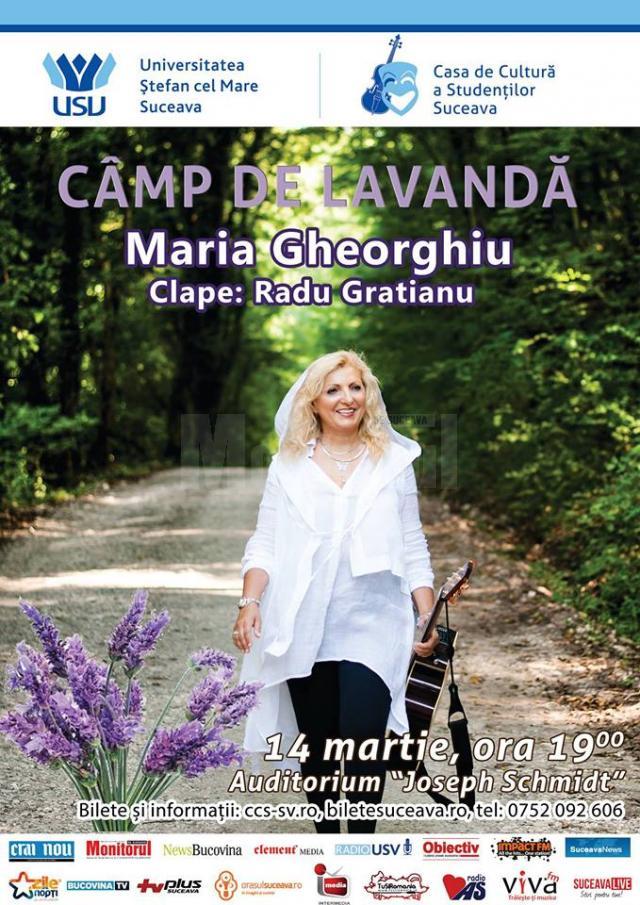 Folkista Maria Gheorghiu aduce „Câmp de lavandă”, miercuri, la Suceava