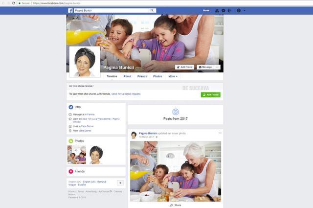 "Pagina Bunicii", profilul folosit de femeia reclamată pentru înşelăciune de bărbatul care a crezut că şi-a găsit iubirea la Vatra Dornei