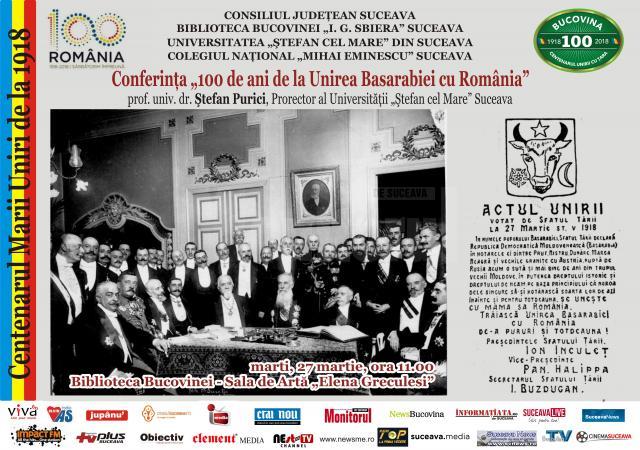 Conferinţa "100 de ani de la Unirea Basarabiei cu România", la Biblioteca Bucovinei