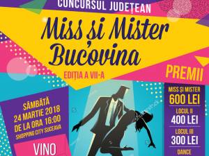 "Miss Şi Mister Bucovina", sâmbătă, la Shopping City Suceava