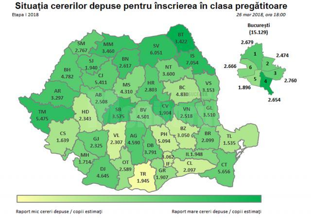 Judeţul Suceava, după Bucureşti şi Iaşi la numărul de cereri depuse pentru clasa pregătitoare