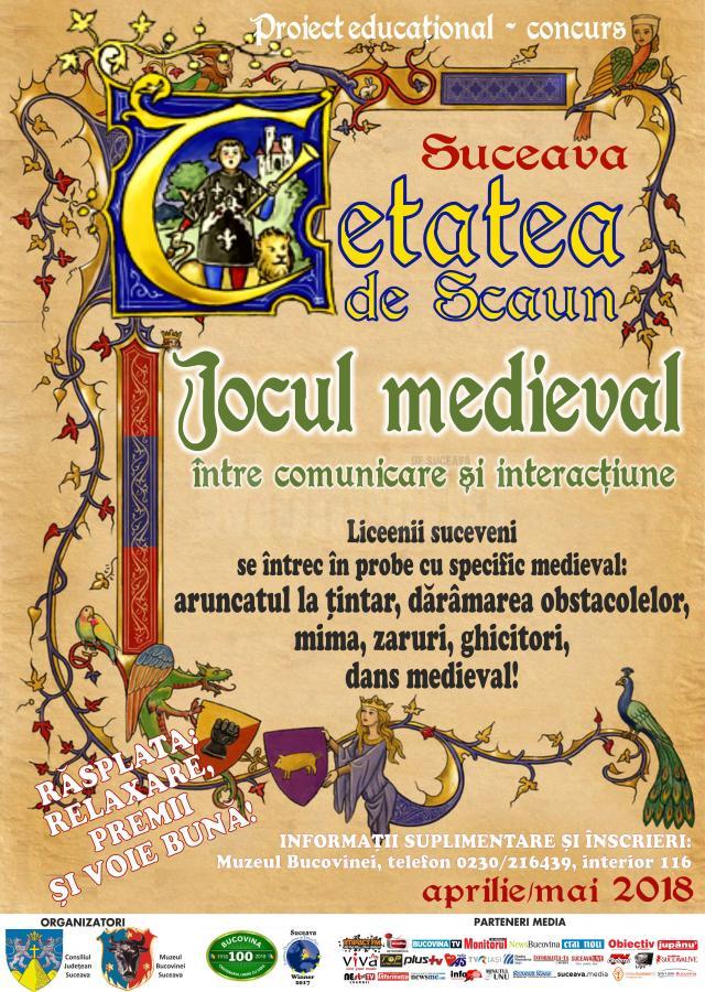Proiectul educaţional "Jocul medieval între comunicare şi acţiune",  la Cetatea de Scaun a Sucevei