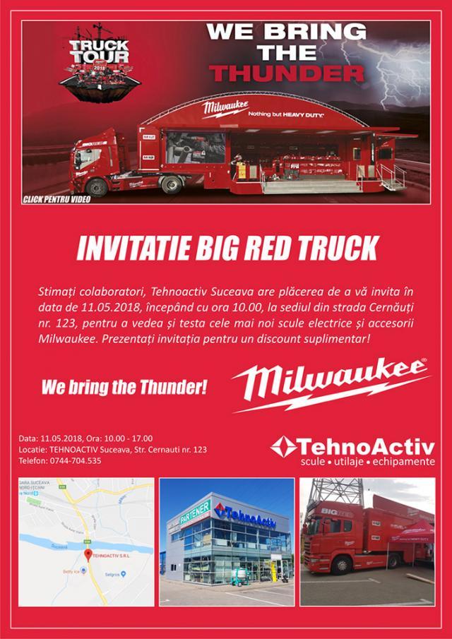 Caravana Milwaukee Big Red Truck – We bring the Thunder, eveniment unic în Suceava