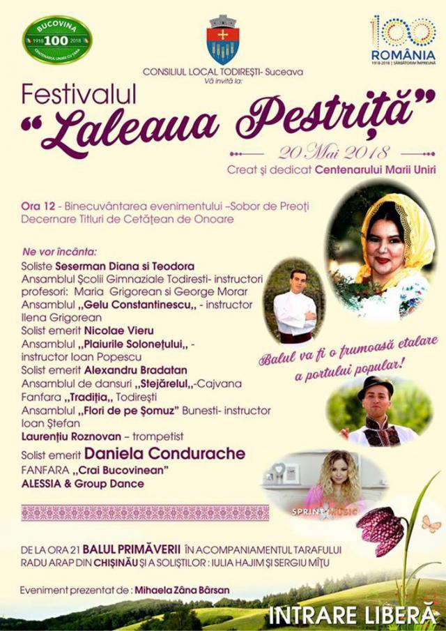 Festivalul ”Laleaua Pestriţă”, la Todireşti