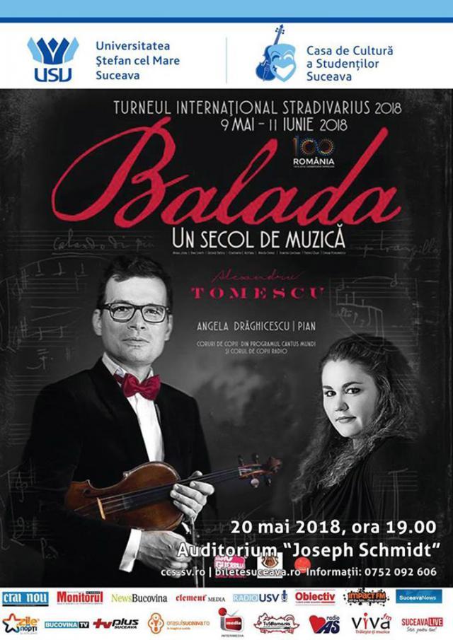 Turneul Internaţional Stradivarius şi Alexandru Tomescu fac escală la Suceava