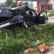 Autoturismul Dacia Logan a fost lovit extrem de violent