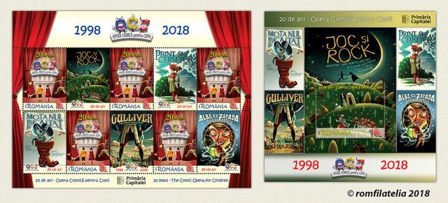 Emisiunea de mărci poştale „20 de ani - Opera Comică pentru Copii”