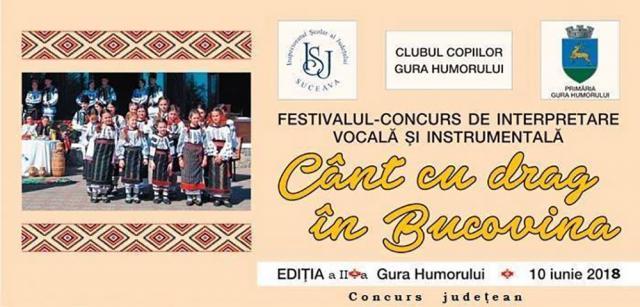 70 de elevi au participat la a doua ediţie a Festivalului judeţean „Cânt cu drag în Bucovina!”, la Gura Humorului