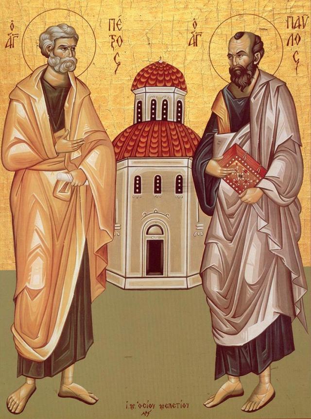 Sfinţii Petru şi Pavel, prăznuiţi în aceeaşi zi