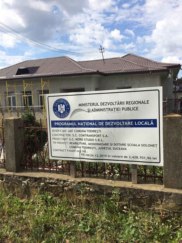 Proiectul de reabilitare a școlii din Soloneț, cu o valoare de aproape 2.500.000 de lei