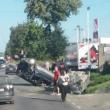 Carambol cu două maşini răsturnate şi doi răniţi, la ieşirea din Suceava spre Botoşani