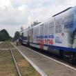 Automotorul Desiro „Săgeata albastră” care circulă pe linia Suceava-Putna a fost personalizat de CFR Călători Sursa foto : Pagina Dornesti-Putna